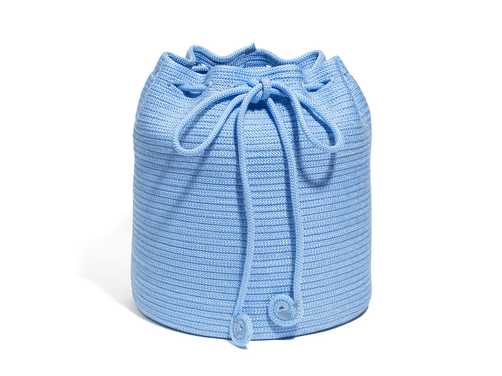 Drawstring Basket - Sky Blue