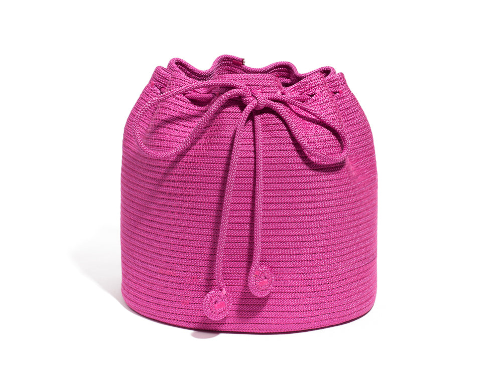 Drawstring Basket - Raspberry