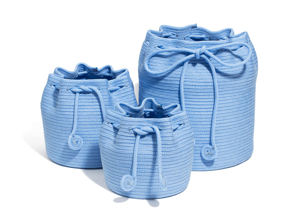 Drawstring Basket - Sky Blue