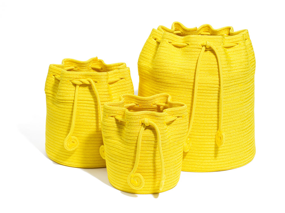 Drawstring Basket - Yellow