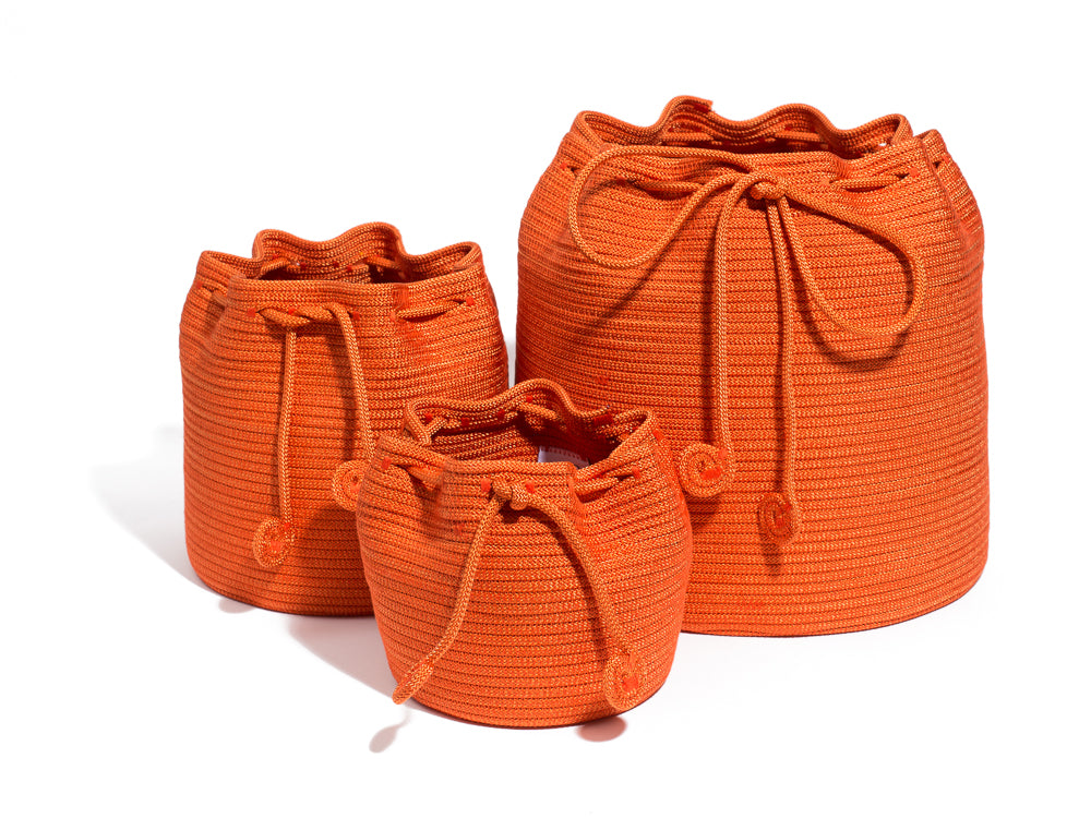 Drawstring Basket - Orange