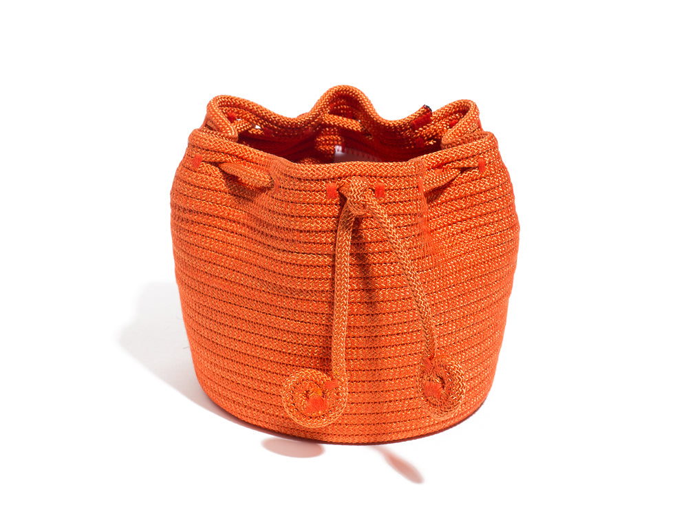 Drawstring Basket - Orange