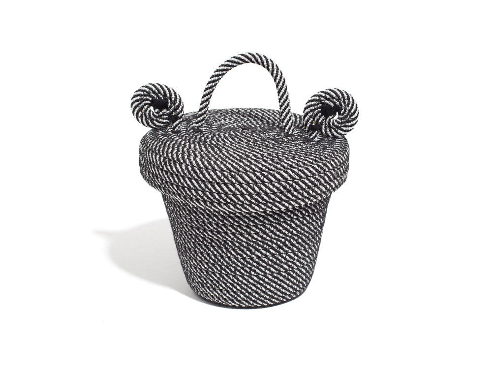 Mini Basket - B&W Stripe