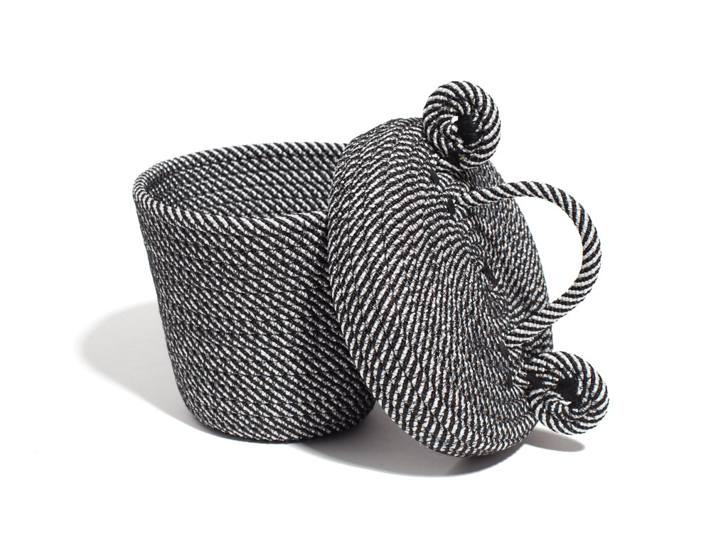 Mini Basket - B&W Stripe
